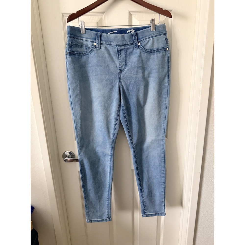 Seven7 Womens Light Wash Pull On Legging Jeans Skinny Denim Size 14